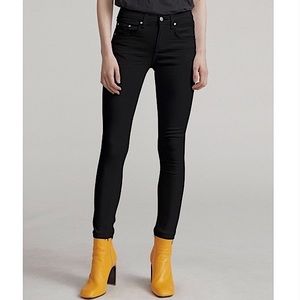 RAG & BONE frayed hem skinny jeans black size 24 like new